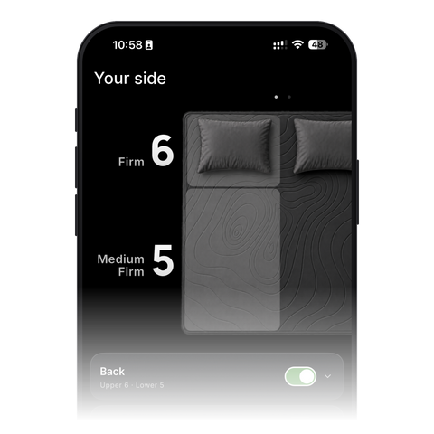 NoxBlanc App: Härte der oberen und unteren Zone Deiner Bettseite einstellen